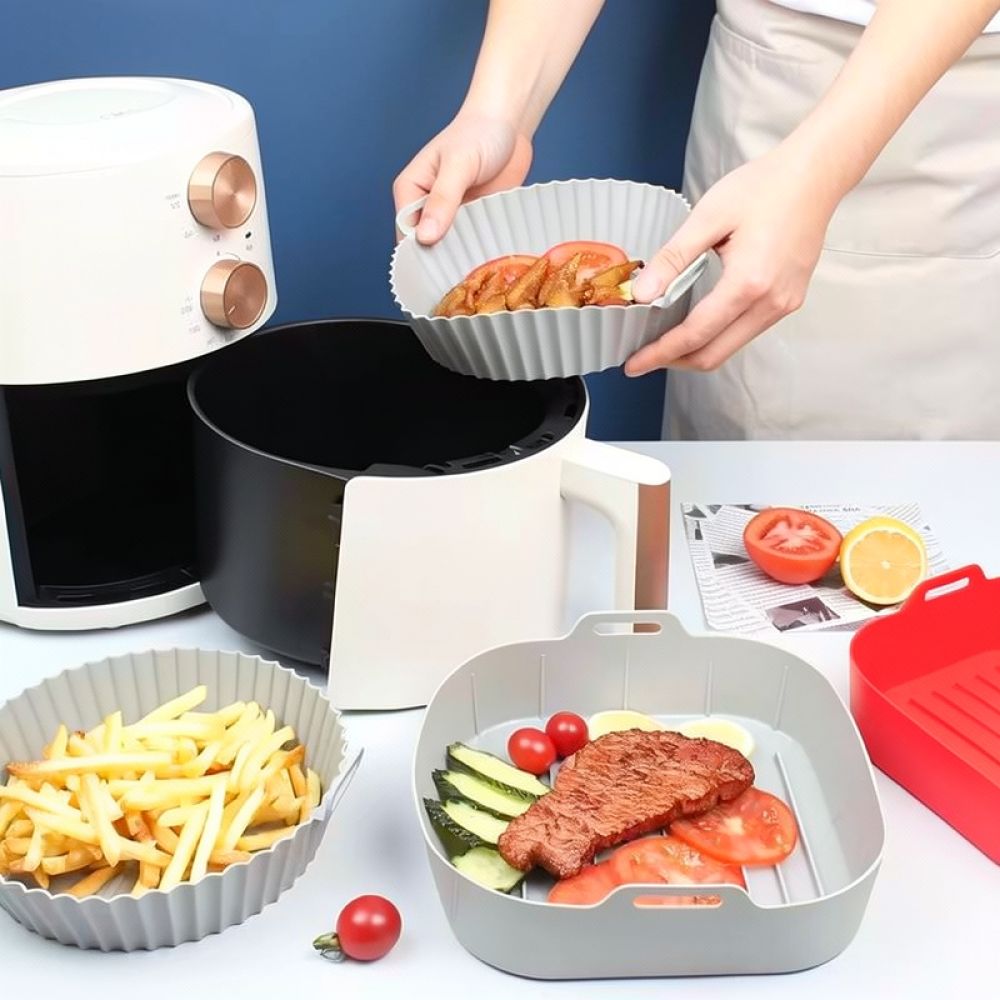 Air Fryer Silicone Pot Liner - Rivestimento quadrato in silicone riutilizzabile per